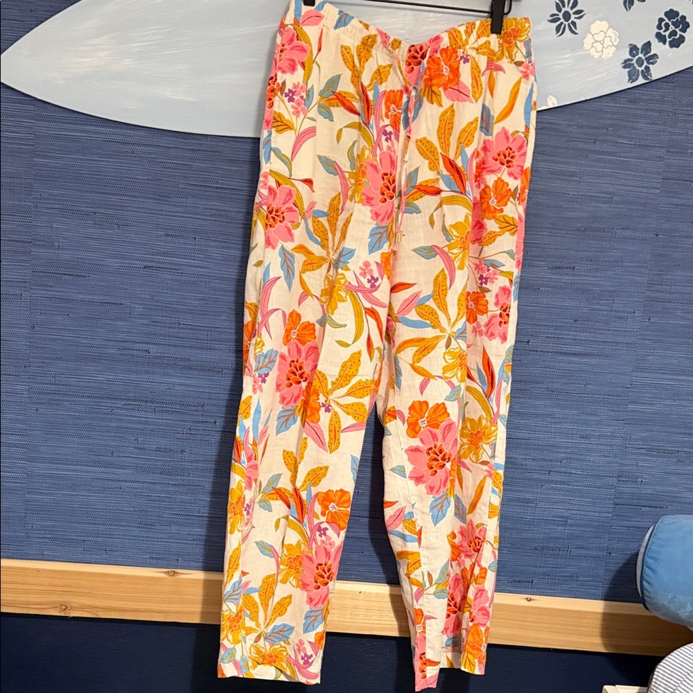 C&C California Floral Pants - Pink, Orange, Yellow, Blue